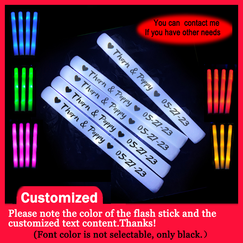 Wedding Supply In Bulk - 20個/30個/40個/60個/80個/100個/120個入り RGB LED発光フォームスティック 大容量 カラフルLED発光棒 暗闇で光る