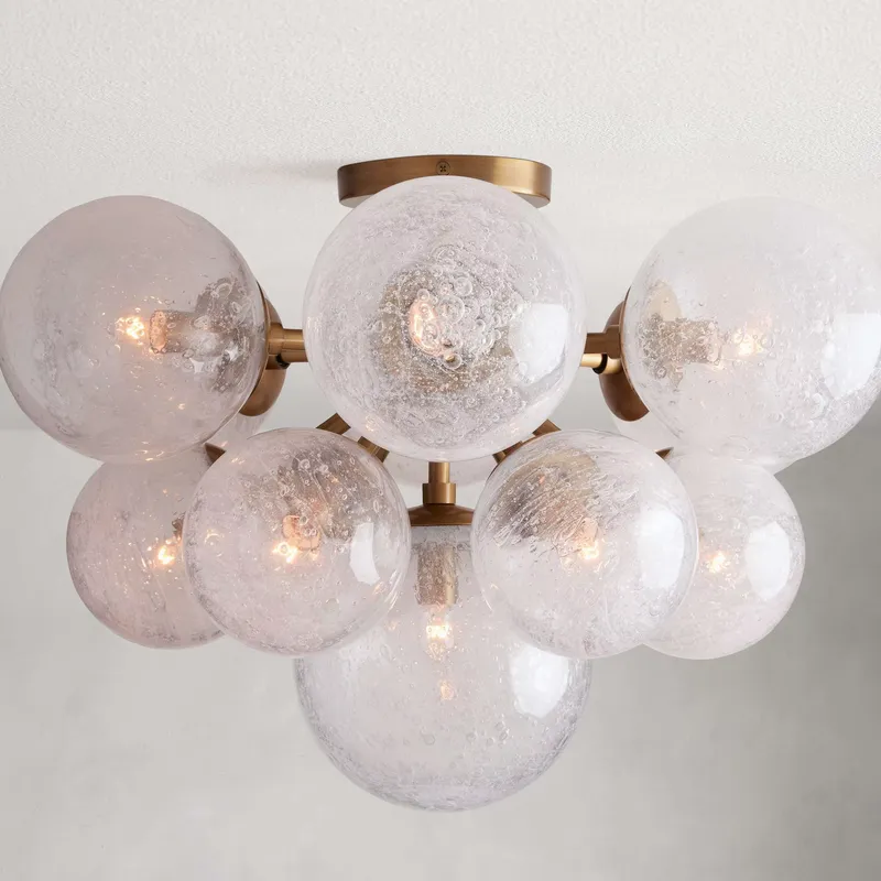 Wedding Led - モダンな北欧風シンプルでクリエイティブな階段、レストラン、ベッドルーム、ウェディング用の埋め込み型ガラス製丸型LEDスイングライトシーリングランプ