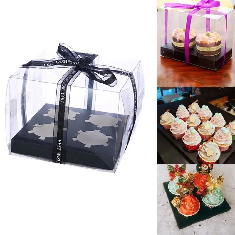Wedding Cake Supply - 透明PET製ケーキ包装箱。2個、4個、6個、12個入り。カップケーキ、マフィン、月餅、ベーカリー、結婚式、パーティー、デザート、ギフト用品に。