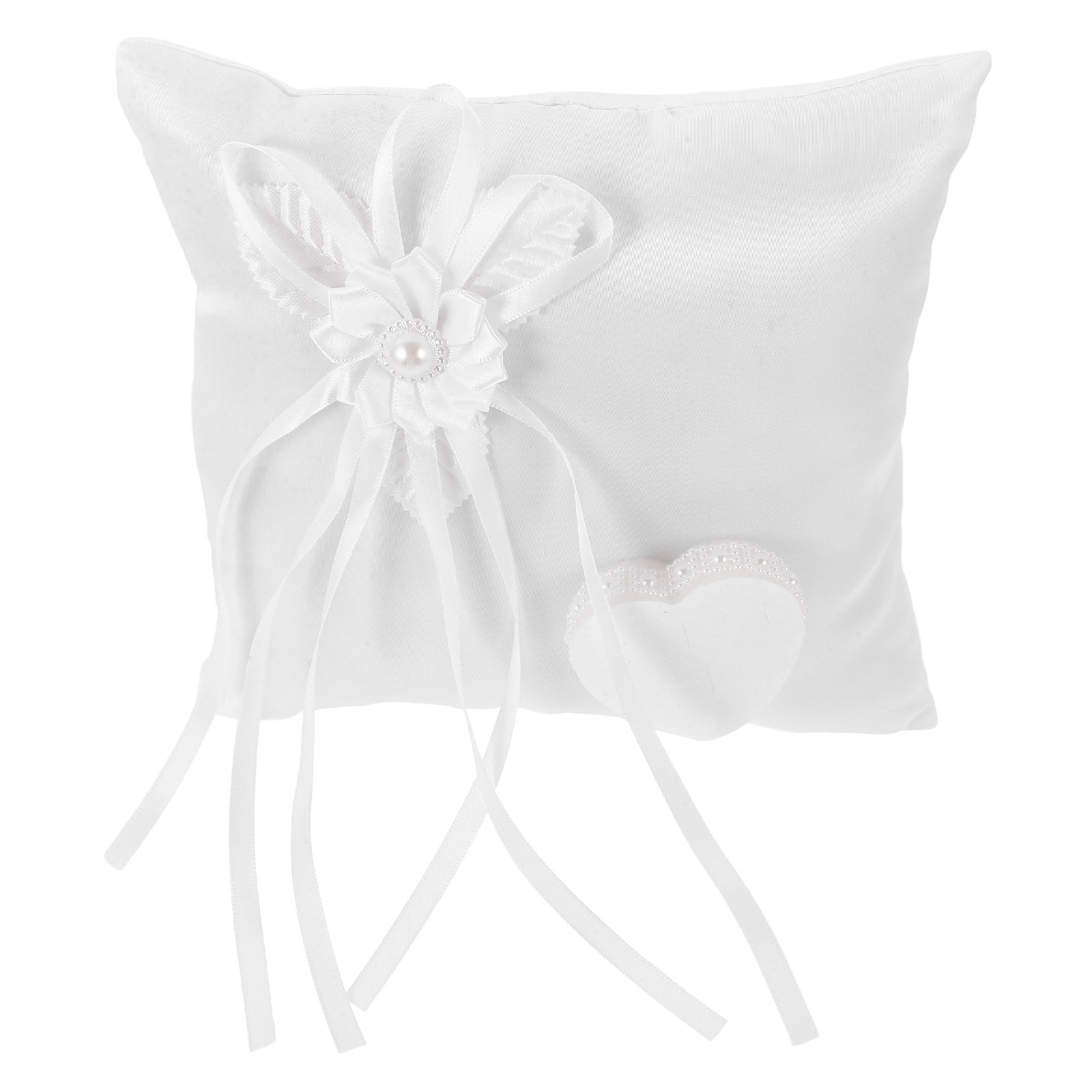Ring Bearer Pillow - 花柄のウェディングピロー、結婚式の装飾、パーティーの飾り、結婚指輪を運ぶ人のための指輪ホルダー、手作りの工芸品。