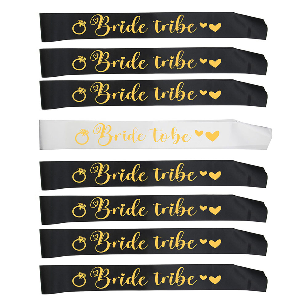 Bride Tribe Sash - 8 ピース/セット花嫁サッシュチーム花嫁部族サッシュ編ナイト独身結婚式ブライダルシャワーパーティーの装飾用品