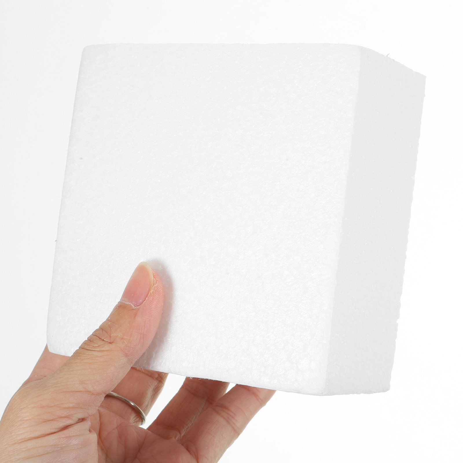 Wedding Cake Supply - 4個入りフォームケーキダミー、立方体、白、再利用可能、デコレーションディスプレイ、ウェディングベーキング用品、DIYフェイクケーキクラフト練習用