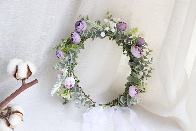 花の花輪のヘッドバンド,女性のヘアアクセサリー,花輪,結婚式 - Wedding Arch Flower のレビューと価格