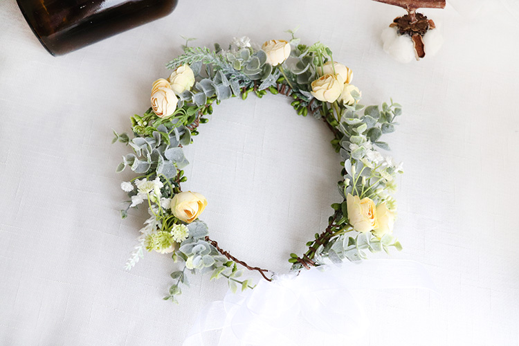 花の花輪のヘッドバンド,女性のヘアアクセサリー,花輪,結婚式 - Wedding Arch Flower のレビューと価格