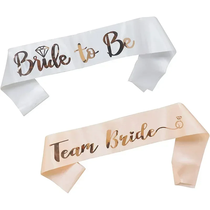 結婚披露宴用のサテンサッシ,ブライダルシャワー用品,ピンクゴ - Bride Tribe Sash のレビューと価格