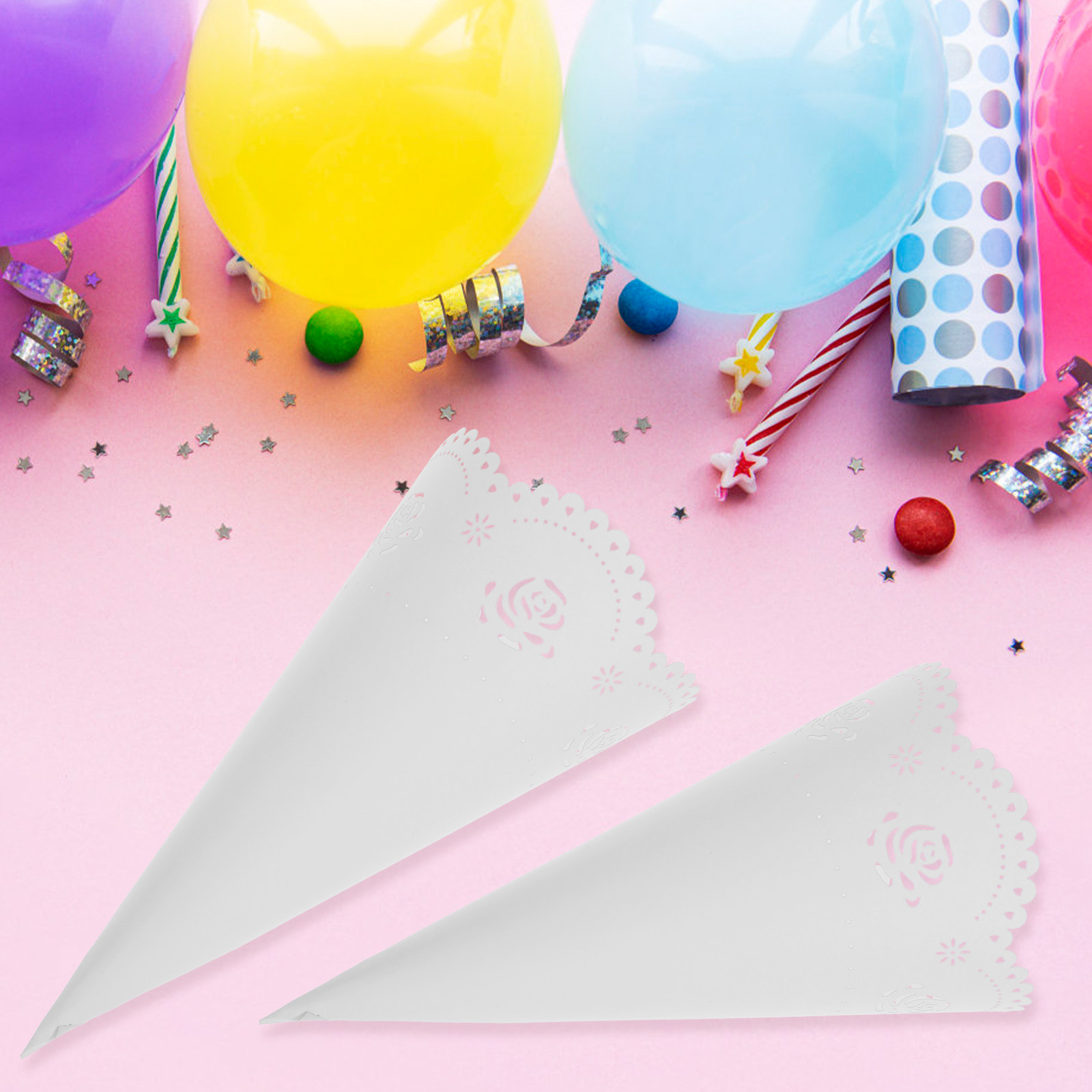 20個入り、厚手の紙製コンフェッティホルダー、花びら型のコー - Papercraft Supply Confetti のレビューと価格