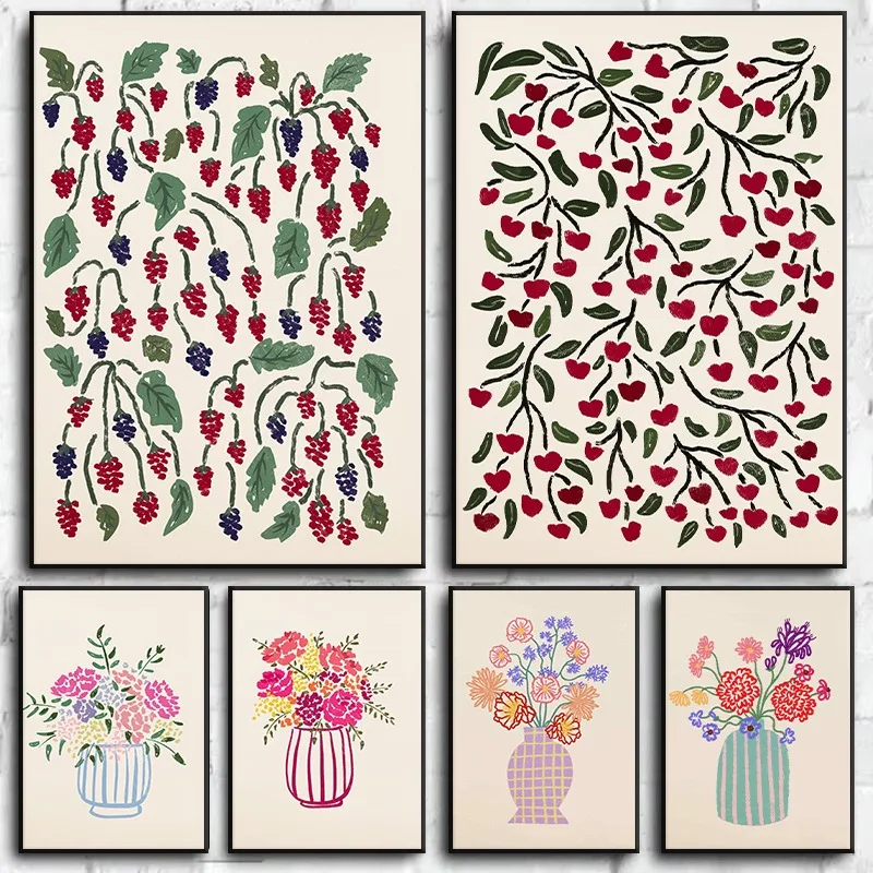 フレームなしのキャンバス絵画、ミニマリストな静物画、抽象的な - Flower Girl Basket のレビューと価格