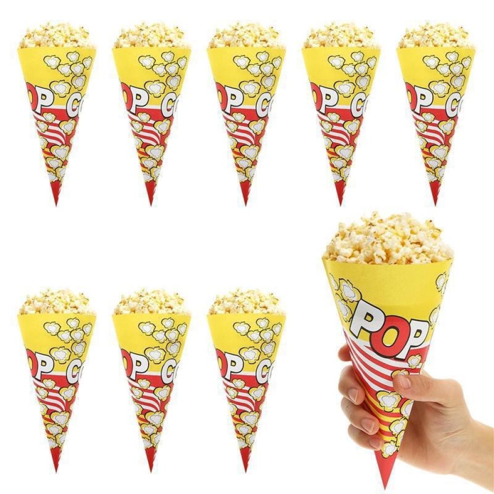 円錐形のポップコーン用紙製ホルダー、三角形のスナック袋、カー - Wedding Supply In Bulk のレビューと価格