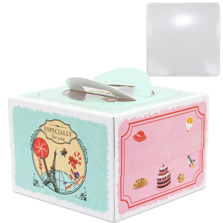 5個入り 8インチ ケーキボックス 窓付きハンドル クラフト - Supplier Wedding のレビューと価格