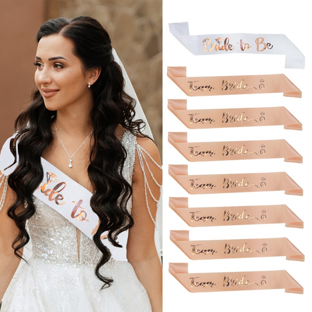 シャンパン/ローズゴールドの花嫁にチーム花嫁サテンサッシュ独 - Bride Tribe Sash のレビューと価格