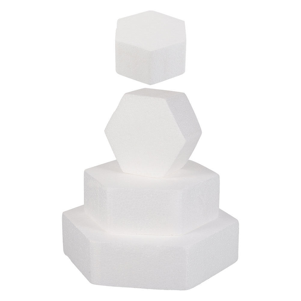 4個入り、白いフォーム製のケーキ型（練習用）、再利用可能、軽 - Wedding Cake Supply のレビューと価格