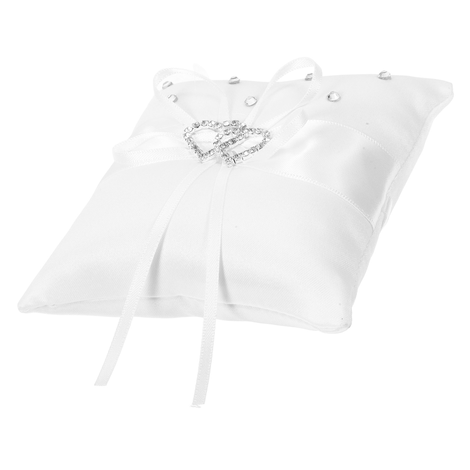 10cm×10cmの白いウェディングリングピロー。ダブルハー - Ring Bearer Pillow のレビューと価格