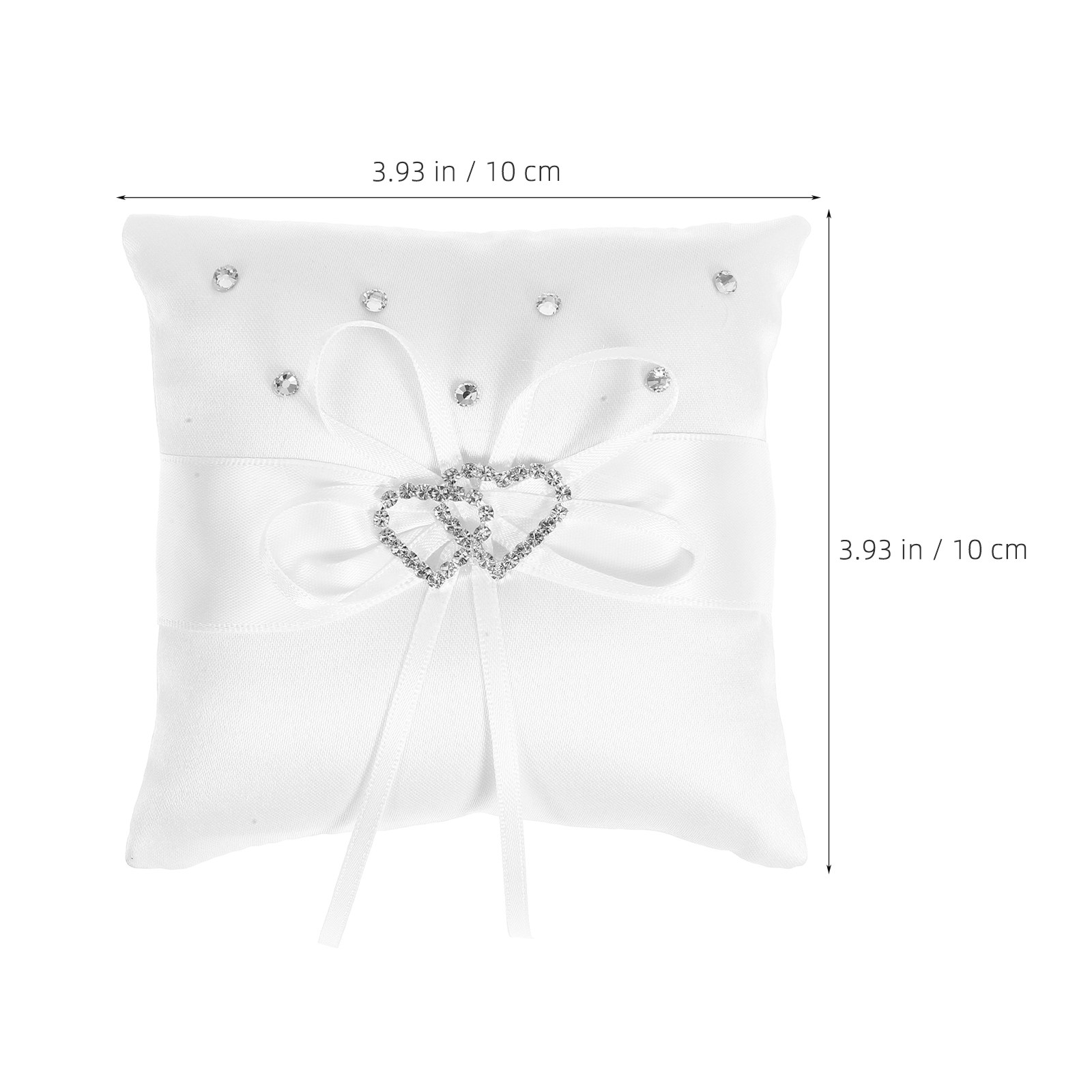 10cm×10cmの白いウェディングリングピロー。ダブルハー - Ring Bearer Pillow のレビューと価格