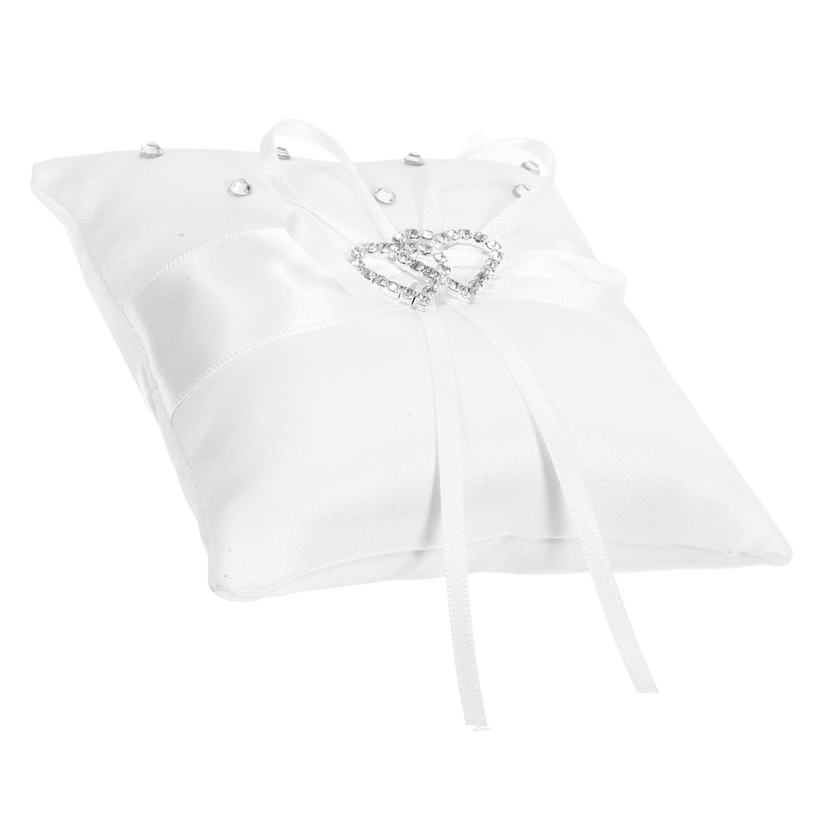 10cm×10cmの白いウェディングリングピロー。ダブルハー - Ring Bearer Pillow のレビューと価格