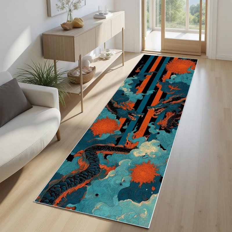 オリエンタルホワイトタイガーランナーラグ伝統的なアジアの雲と - Aisle Runner White のレビューと価格