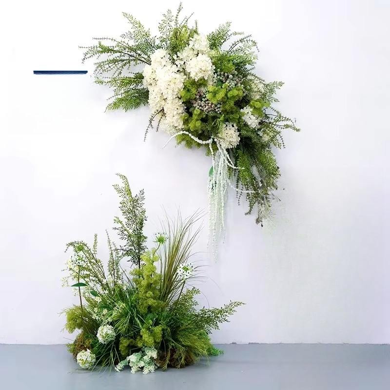 緑のウェディング装飾通路、人工芝の屋外通路、フラワーテーブル - Aisle Runner White のレビューと価格
