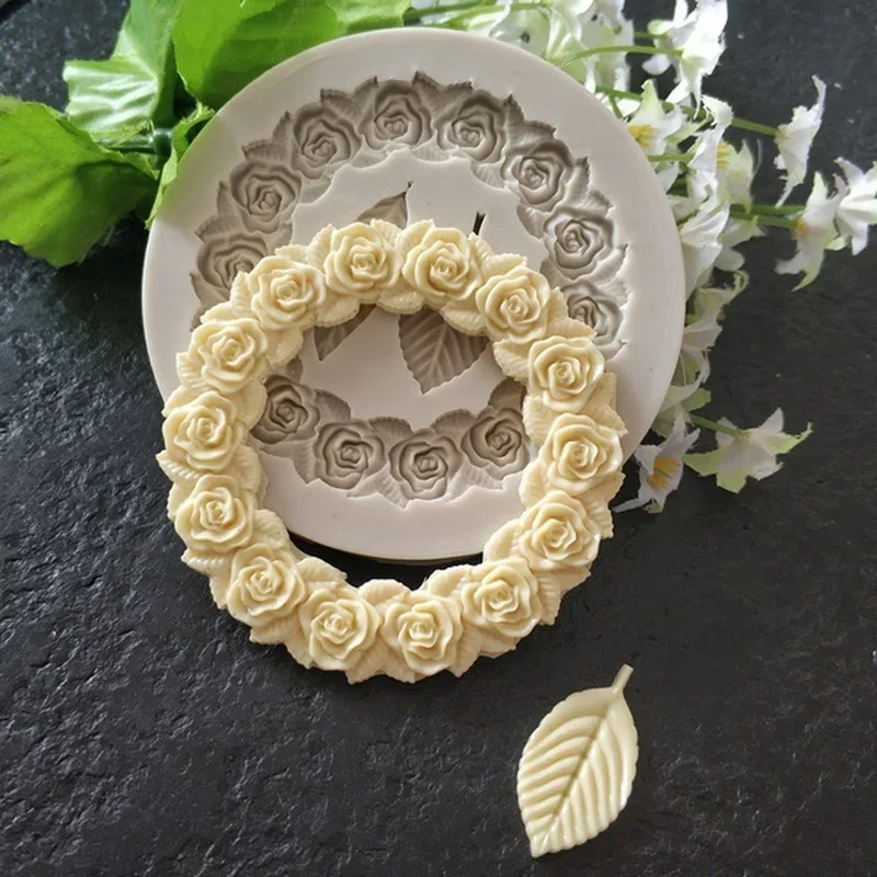 ローズガーランドフォームシリコーンフォンダンモールド用ウェデ - Wedding Cake Supply のレビューと価格