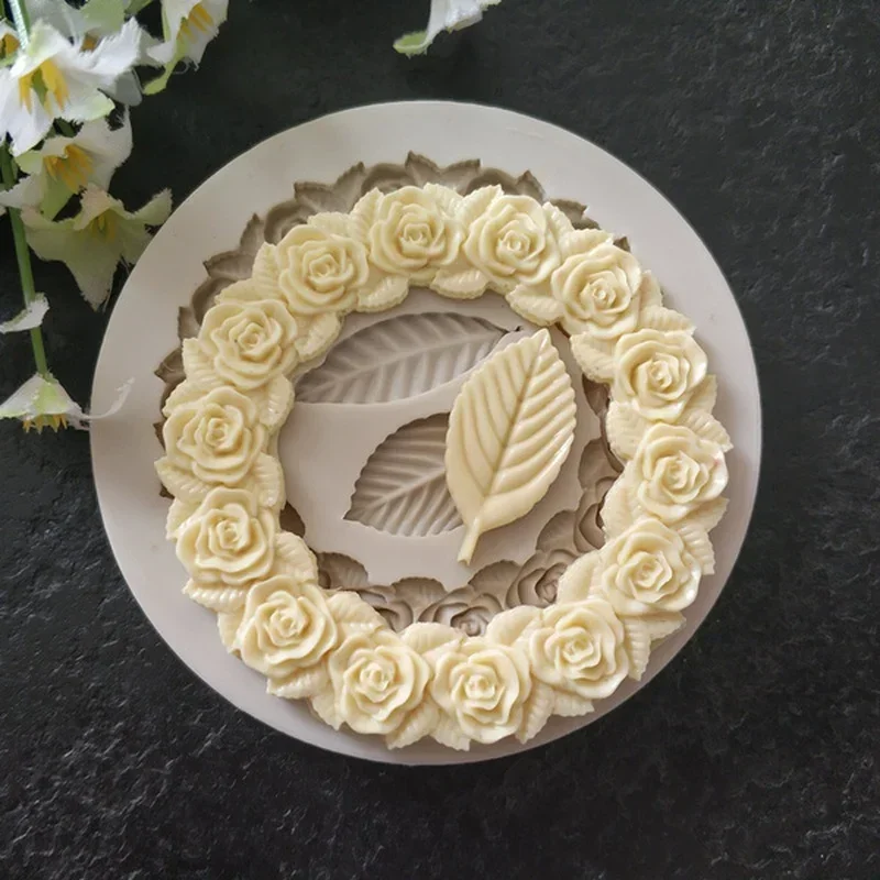ローズガーランドフォームシリコーンフォンダンモールド用ウェデ - Wedding Cake Supply のレビューと価格