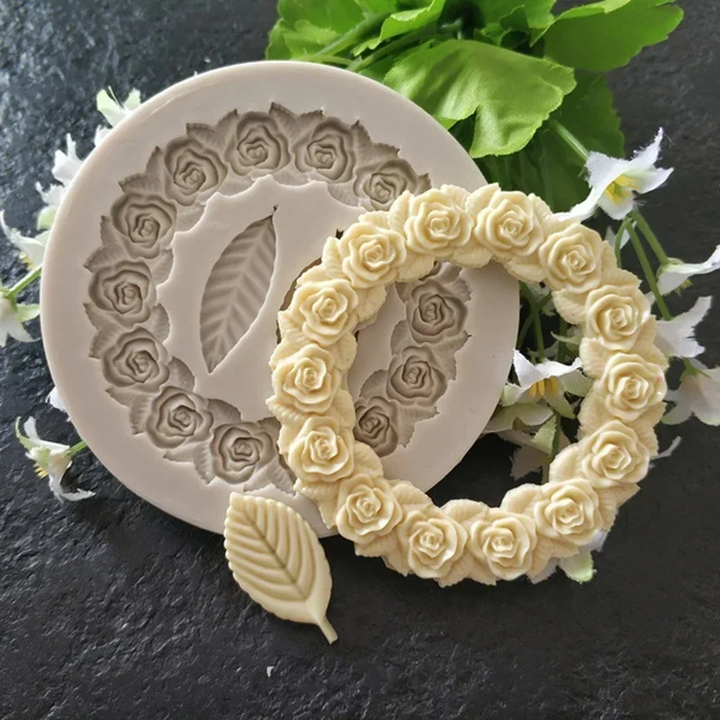 ローズガーランドフォームシリコーンフォンダンモールド用ウェデ - Wedding Cake Supply のレビューと価格