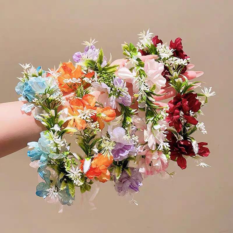 フラワーリースヘッドバンド ガールズ ボヘミアンガーランド  - Wedding Arch Flower のレビューと価格
