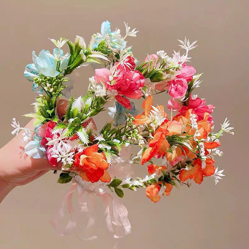 フラワーリースヘッドバンド ガールズ ボヘミアンガーランド  - Wedding Arch Flower のレビューと価格