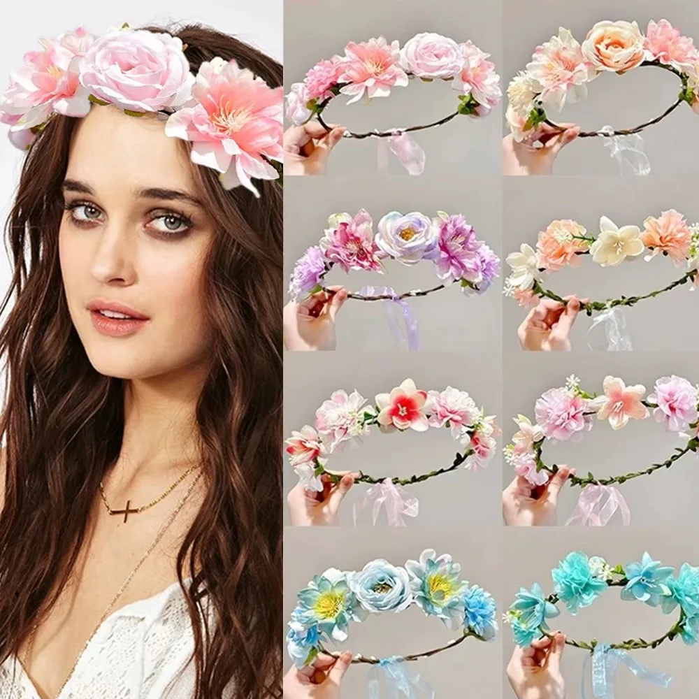 魅力的な造花の妖精の花冠、花嫁のウェディングヘッドピース、リ - Wedding Arch Flower のレビューと価格