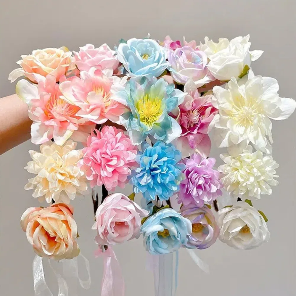 魅力的な造花の妖精の花冠、花嫁のウェディングヘッドピース、リ - Wedding Arch Flower のレビューと価格