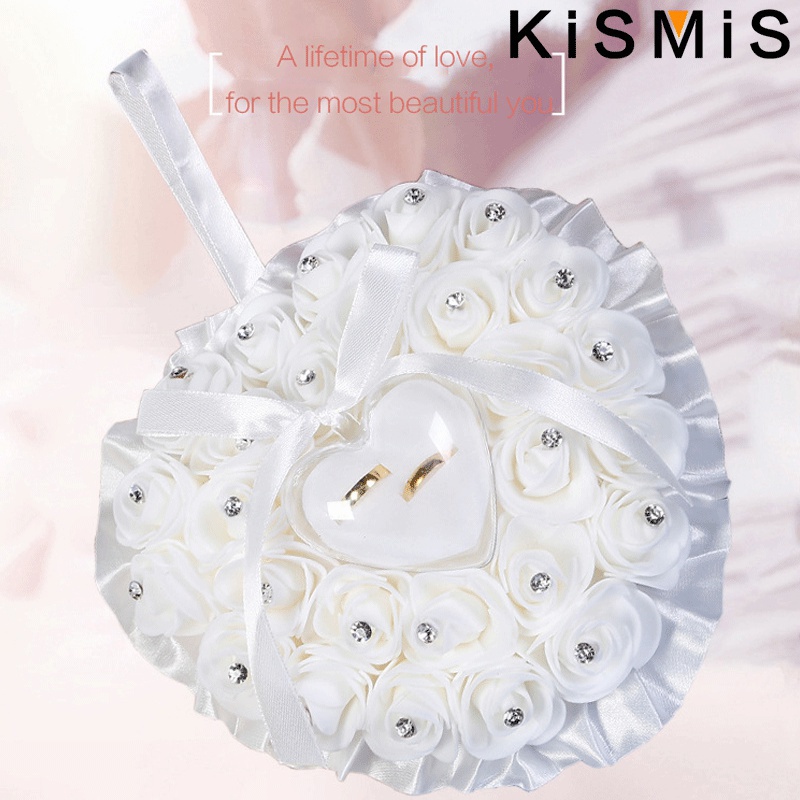 結婚指輪枕カップルローズリングボックス結婚式の収納小道具 1 - Ring Bearer Pillow のレビューと価格