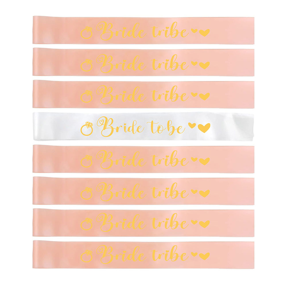 8 ピース/セット花嫁サッシュチーム花嫁部族サッシュ編ナイト - Bride Tribe Sash のレビューと価格